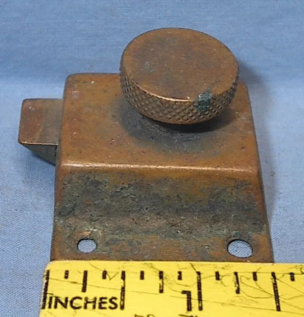 Vintage Antique Cabinet Latch Solid Cast Brass Twist Release #2