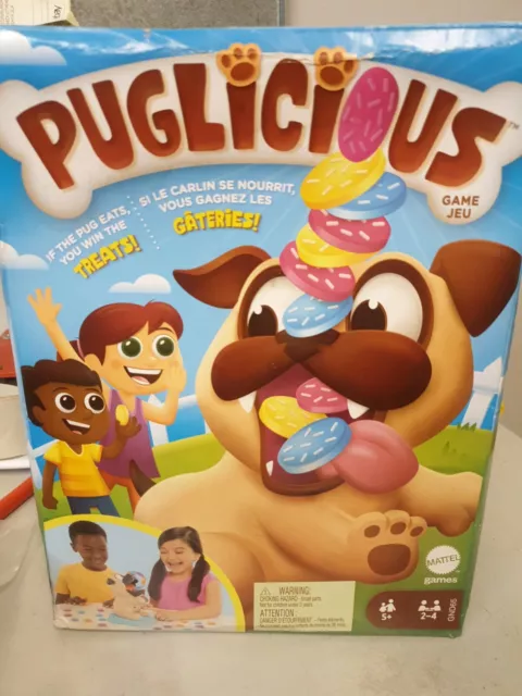 Mattel Games Puglicious Kids Game, Dog Treat-Stacking Challenge with Hungry Puppy, Gift for Kids 5 Years & Older