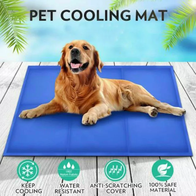 Self Cooling Cool Gel Mat Bed Pet Dog Cat Heat Relief Non-toxic Summer