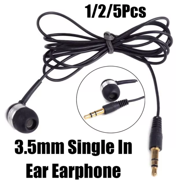 Single Side Universal 3.5mm Headset In Ear Mono Wire Earbud Earphone Headphone