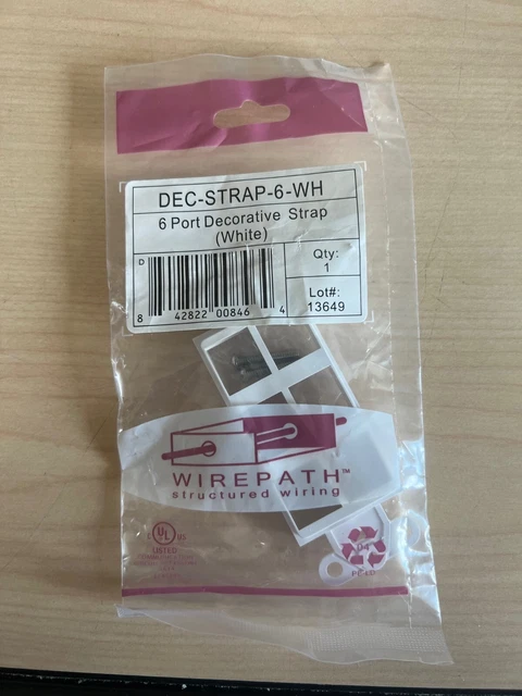 Wirepath 6 Port Decorator Outlet Strap, White