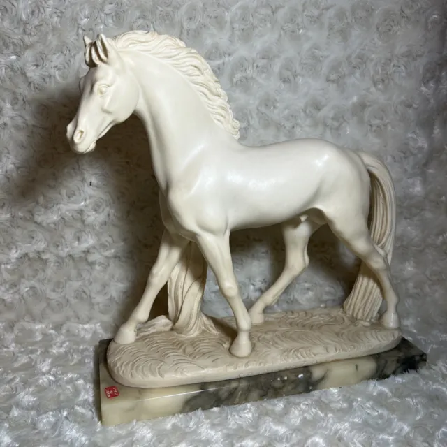 RARE Vintage Arnaldo Giannelli "Carvallo Zalpio" Italian Art Deco Horse Granite