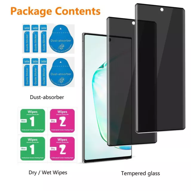 For Samsung Galaxy Note 10 /Note 10 Plus Privacy Tempered Glass Screen Protector 2