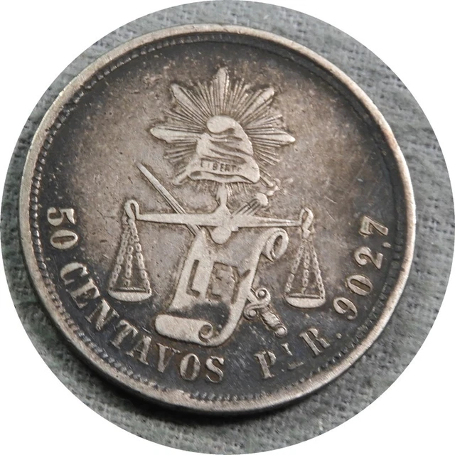 elf Mexico 50 Centavos 1887 PiR  Silver  Potosi Mint only 32,000 minted