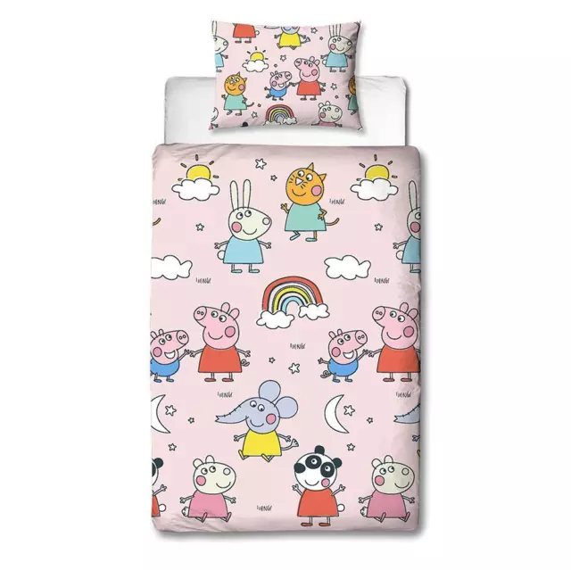 Peppa Pig Malicieux Set Housse de Couette Simple Enfants Rotatif Literie 2-in-1