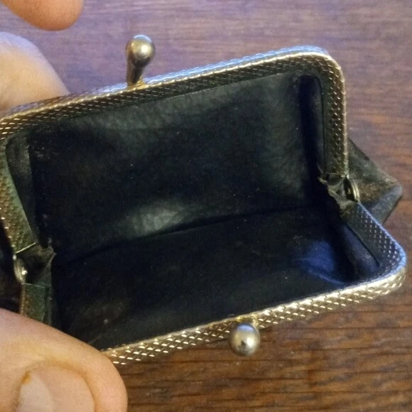 1940's Vintage Black Coin Change Purse