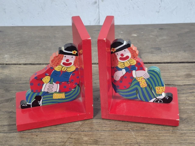 Serre-livres Clown Buffon De Cirque – Résine, Multicolore, Objet Déco Expressif, Occasion