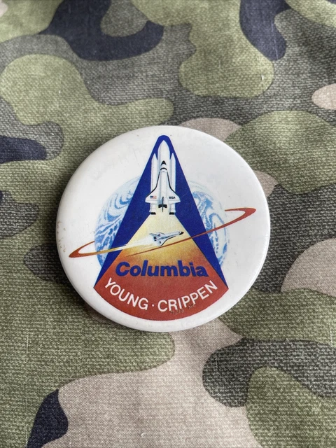 1981 Columbia STS-1 Space Shuttle Young & Crippen Button - NASA
