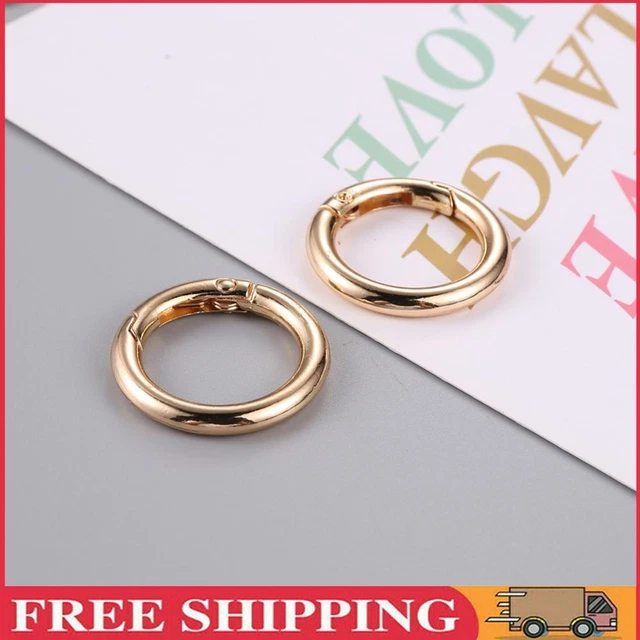 2pcs 2cm Metal Circle Trigger Rings DIY Accessories Alloy for Bag (Gold)