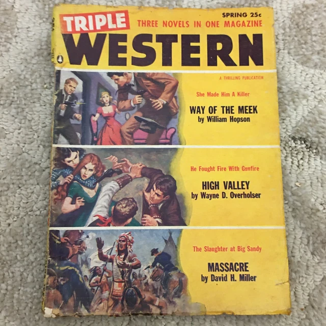 Vintage Triple Western Magazine Three Novels in One Magazine Spring 1957