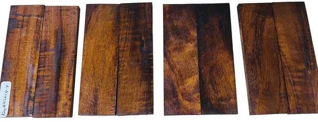 Koa de madera de koa, estabilizado, crecimiento antiguo oscuro, escamas de cuchillo, 4 juegos de escamas #KS61H-4
