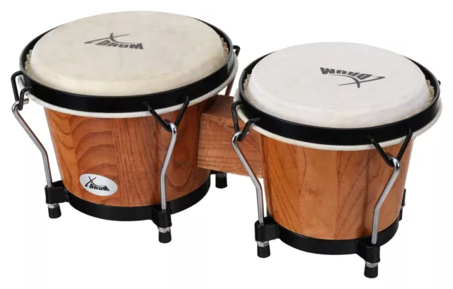 Bongo Bongos Legno Pelli Naturalli Bonghetti Tamburo Jambé Intonabili Tobacco