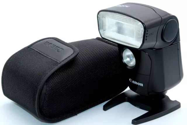 Near Mint Canon Speedlite 320EX Shoe Mount Flash Mini Stand Case EOS from Japan