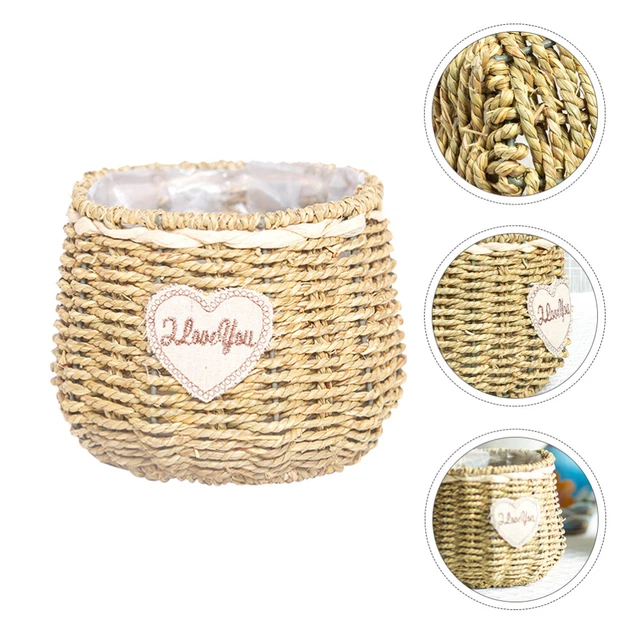 Seagrass Plant Basket Seagrass Plant Pot Straw Flower Basket Plants Pots Rattan 12