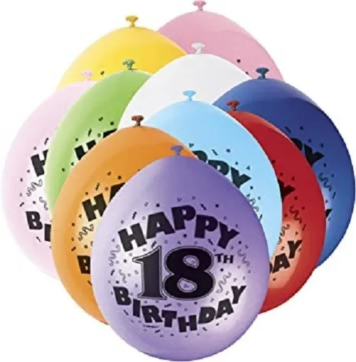 Globo impreso 12 pulgadas fiesta de cumpleaños feliz cumpleaños fiesta de cumpleaños 18