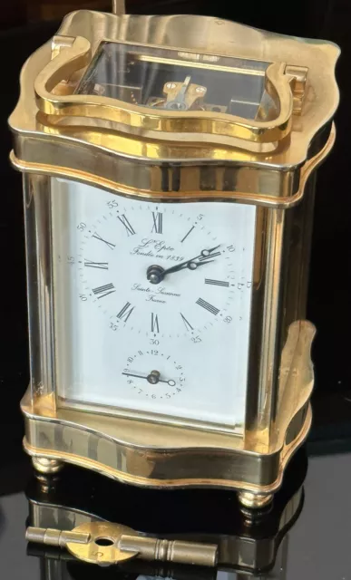 Sub Dial L'epee Doucine Brass Case Carriage Clock