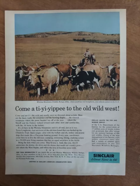 Sinclair Oil Corp American Conservation Witchita Oklahoma 1958 Vintage Print Ad