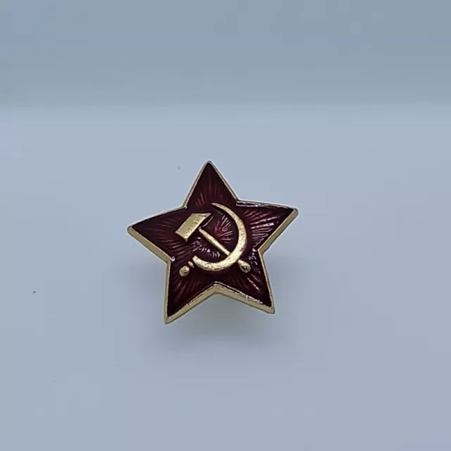 Original WW2 USSR SOVIET RED ARMY enamel cap badge RED STAR hammer sickle