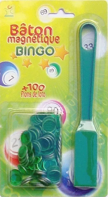 Set Baton magnetique ramasse jetons + 100 pions Loto aimante - Rouge -  Accessoire Jeu Bingo - Nouveaute : : Jeux et Jouets