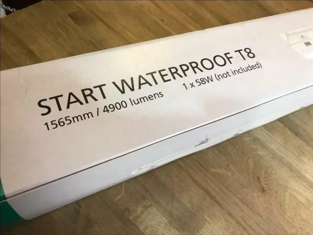 1565mm / 5ft SYLVANIA START WATERPROOF T8 58W IP65 Fluorecent Fitting (NO TUBE) 2