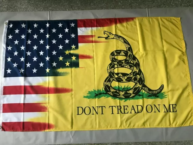 USA Historic Gadsden AMERICAN U.S.A. FIRST DTOM Flag US 3x5 FT Tatcical Banner