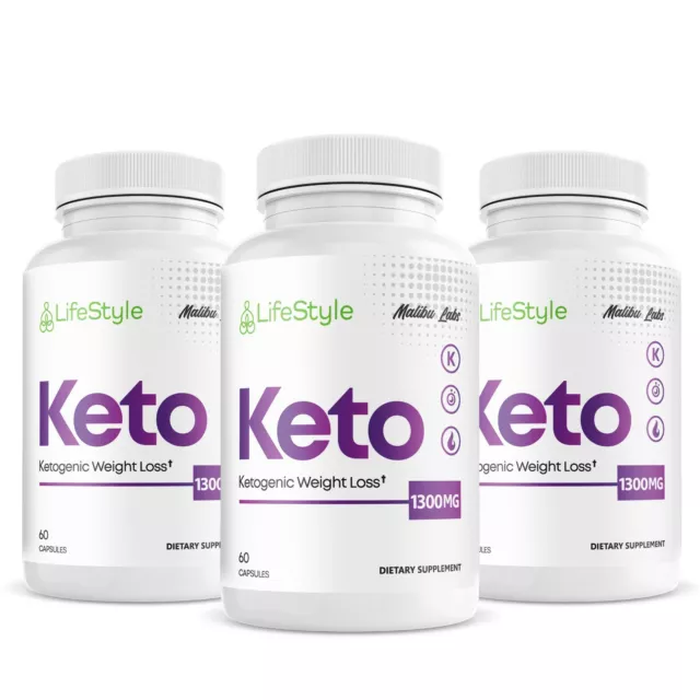 Lifestyle Keto Pills Diet goBHB Ketosis Fat Burner Weight Loss 180 Caps 3-Pack