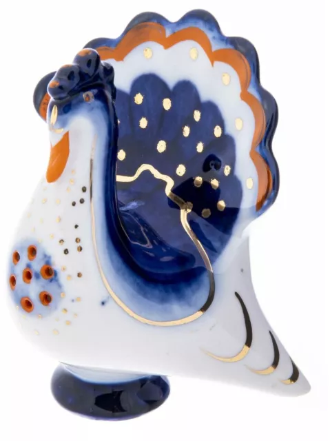 Lomonosow USSR Salzstreuer Truthahn. Porcelain, cobalt blue, gold. Vintage