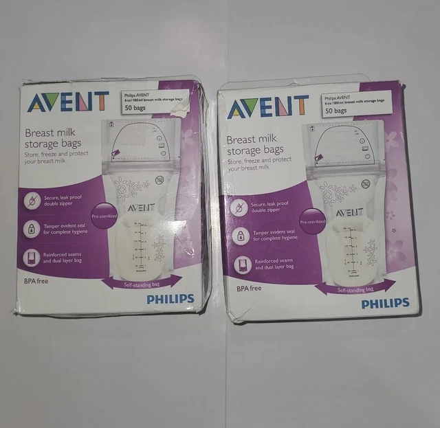 Philips Avent 6 Oz Breast Milk Storage Bags 100 Bags 2 Pack