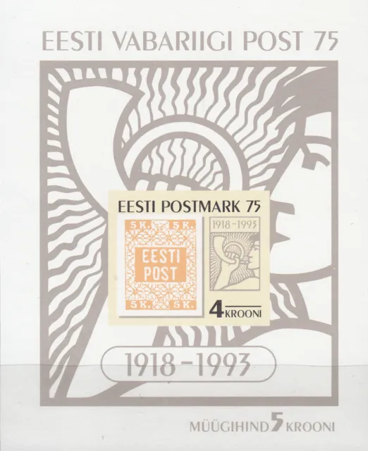 Estland / Esti Nr. Block 5** 75 Jahre estnische Briefmarken