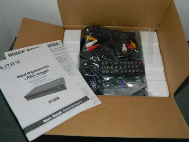 Apex Digital TV Converter Box DT250A With Analog Pass Through & Remote FREE SHIP