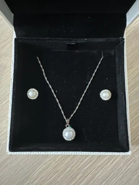 WARREN JAMES SILVER Necklace/Bracelet set with Pink Swarovski Crystals  £27.50 - PicClick UK