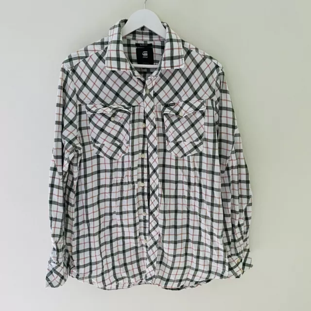 G STAR RAW Mens Size XL Checkered Print Arc 3D Long Sleeve Button Up Shirt - Aus