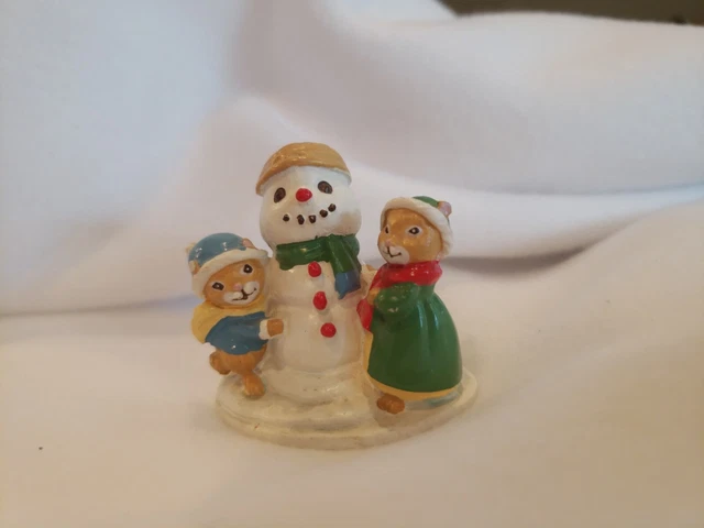 Vintage Avon Forest Friends Snowfall Friends Snowman Christmas Walnut Hat