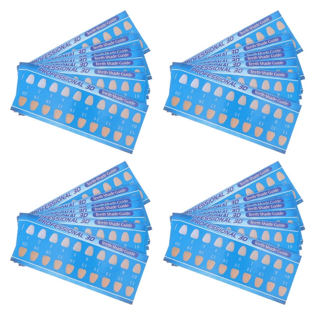 30 pz diagramma dei colori dei denti di carta ombreggiatura dentale guida infermieristica