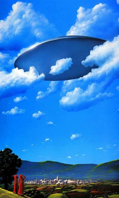 Tableau sur toile UFO Alien Croquis Illustration Doodle Art