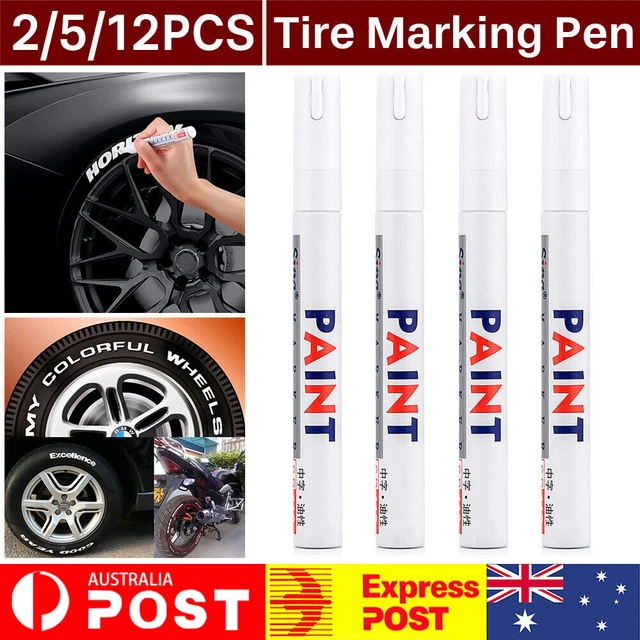12X WATERPROOF WHITE Paint Pens Permanent Marker Pen For Car Rubber