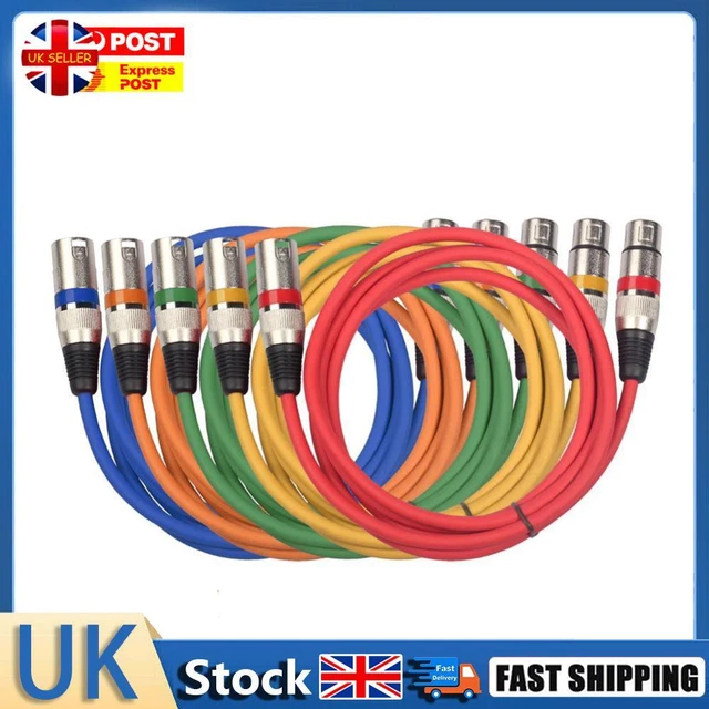 5pcs 3Pin XLR Cable Male to Female Foil+Braided Shielded Audio Cable (3 m) Hot