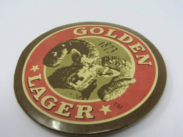 Golden Lager Pin Button Vintage Beer Advertising 3