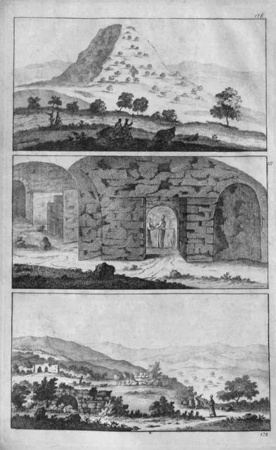 1698 - Berg Tabor mountain Israel Kupferstich Bruyn engraving map