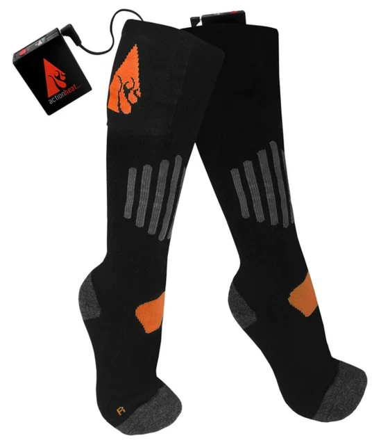 ActionHeat Wool 3.7V 1.0 Rechargeable Battery Heated Socks Black XXL