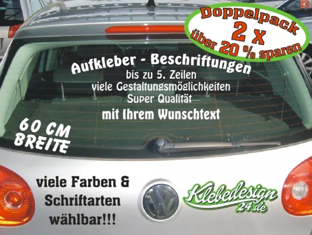 Aufkleber Beschriftung Werbung 2x bis 5 Zeilen 60cm - Sticker Werbebeschriftung