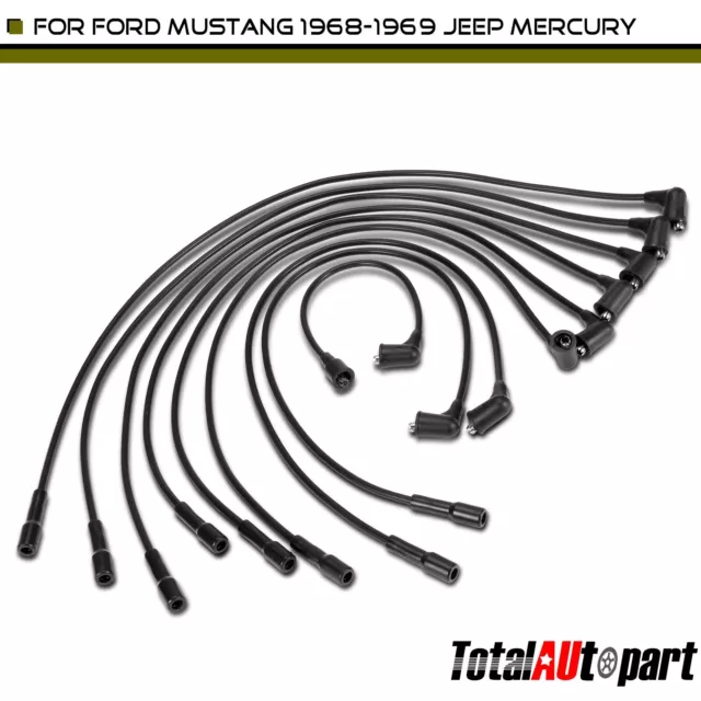 9x New Spark Plug Wire Sets for Ford Custom Jeep J-100 Mercury Cougar Studebaker