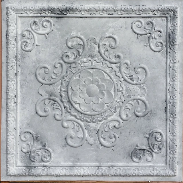 Distressed ceiling tiles Faux tin white gray decor wall panel PL08 10pcs/lot