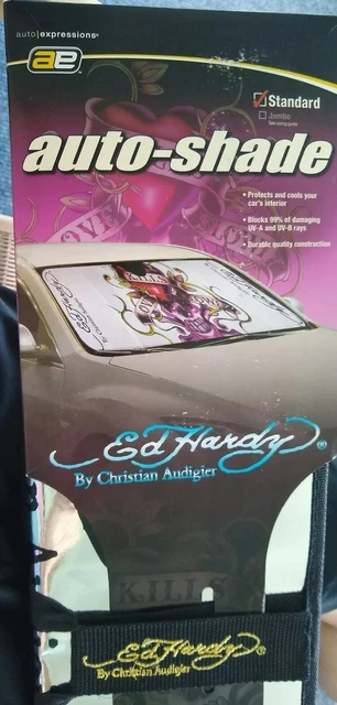 Ed Hardy Love Kills Slowly Car Truck Front Windshield SunShade Standard Size