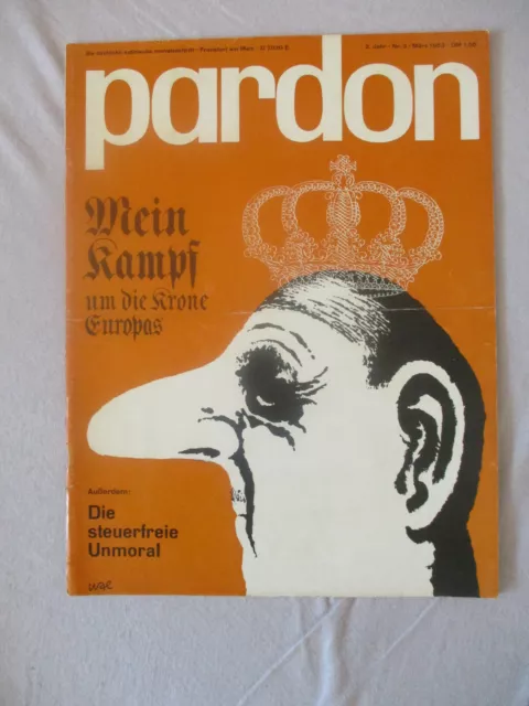 pardon 3 1963 Satire Magazin Charles de Gaulle Konrad Adenauer Unzucht Notstand