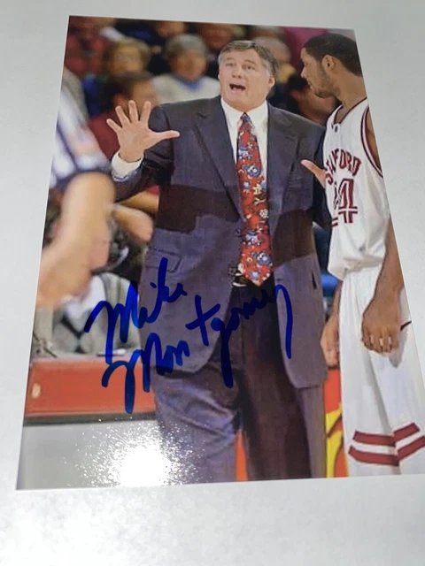 Mike Montgomery Signed Autograph 4x6 Photo Head Coach CBB HOF Cal Stanford