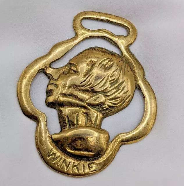 Brass Horse Medallion Vintage English Dickens Mr Winkle Pickwick Parade Bridle