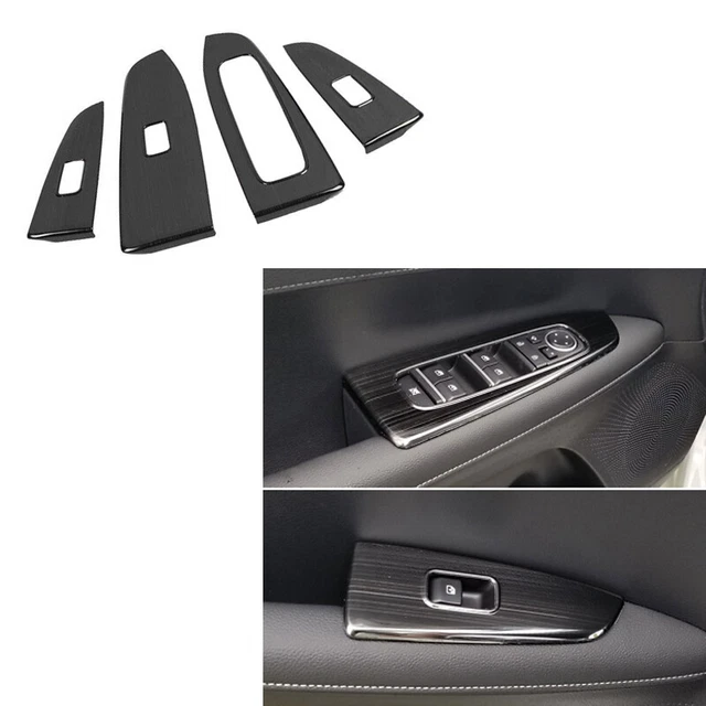 4x Black Titanium Steel Window Lift Cover Trim For Kia Forte/K3 2019+