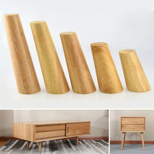 1x Wooden Angled Tapered Furniture Legs Feet For Sofa Stool Chest  6-20CM