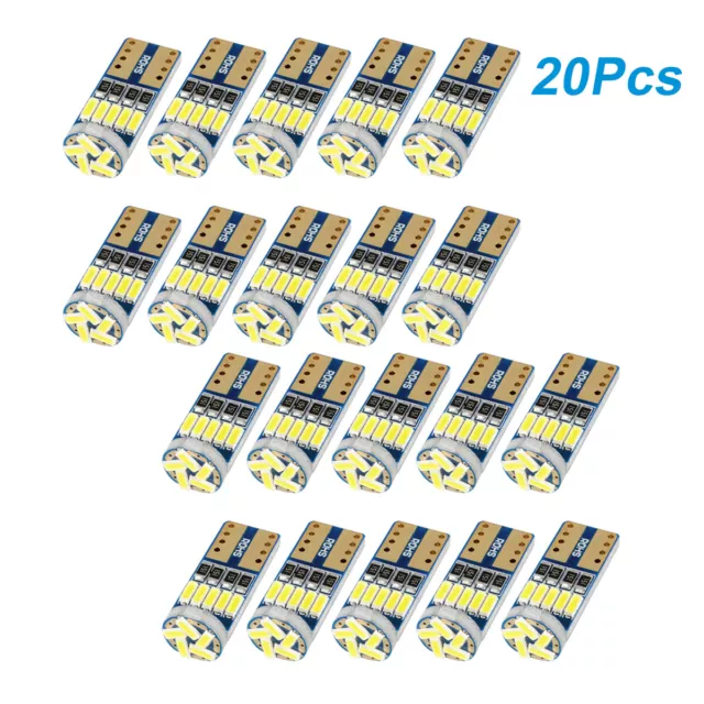 20pcs T10 LED Canbus Error Free Bulb 15SMD 194 W5W Car Wedge Lamp Dome Map Light